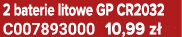 2 baterie litowe GP CR2032 C007893000 10,99 z 