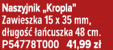 Naszyjnik „Kropla” Zawieszka 15 x 35 mm, d ugo   a cuszka 48 cm. P54778T000 41,99 z 
