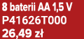 8 baterii AA 1,5 V P41626T000 26,49 z 