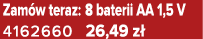 Zam w teraz: 8 baterii AA 1,5 V 4162660 26,49 z 