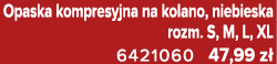 Opaska kompresyjna na kolano, niebieska rozm. S, M, L, XL 6421060 47,99 z 