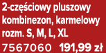 2 cz ciowy pluszowy kombinezon, karmelowy rozm. S, M, L, XL 7567060 191,99 z 