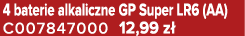 4 baterie alkaliczne GP Super LR6 (AA) C007847000 12,99 z 