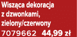 Wisz ca dekoracja z dzwonkami, zielony/czerwony 7079662 44,99 z 