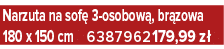 Narzuta na sof 3 osobow , br zowa 180 x 150 cm 6387962 179,99 z 