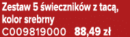 Zestaw 5 wiecznik w z tac , kolor srebrny C009819000 88,49 z 