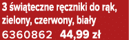 3 wi teczne r czniki do r k, zielony, czerwony, bia y 6360862 44,99 z 