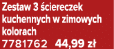 Zestaw 3 ciereczek kuchennych w zimowych kolorach 7781762 44,99 z 