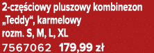2 cz ciowy pluszowy kombinezon „Teddy“, karmelowy rozm. S, M, L, XL 7567062 179,99 z 