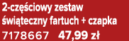 2 cz ciowy zestaw  wi teczny fartuch + czapka 7178667 47,99 z 