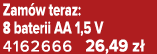 Zam w teraz: 8 baterii AA 1,5 V 4162666 26,49 z 