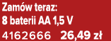 Zam w teraz: 8 baterii AA 1,5 V 4162666 26,49 z 