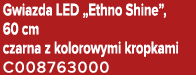 Gwiazda LED „Ethno Shine”, 60 cm czarna z kolorowymi kropkami C008763000