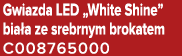 Gwiazda LED „White Shine” bia a ze srebrnym brokatem C008765000