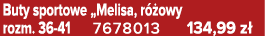 Buty sportowe „Melisa, r owy rozm. 36 41 7678013 134,99 z 