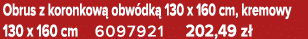 Obrus z koronkow obw dk  130 x 160 cm, kremowy 130 x 160 cm 6097921 202,49 z 