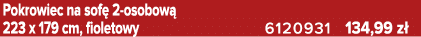 Pokrowiec na sof 2 osobow  223 x 179 cm, fioletowy 6120931 134,99 z 