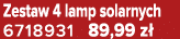 Zestaw 4 lamp solarnych 6718931 89,99 z 