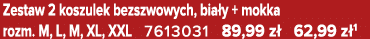 Zestaw 2 koszulek bezszwowych, bia y + mokka rozm. M, L, M, XL, XXL 7613031 89,99 z 62,99 z 1
