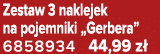Zestaw 3 naklejek na pojemniki „Gerbera” 6858934 44,99 z 