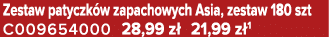 Zestaw patyczk w zapachowych Asia, zestaw 180 szt C009654000 28,99 z 21,99 z 1