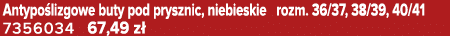 Antypo lizgowe buty pod prysznic, niebieskie rozm. 36/37, 38/39, 40/41 7356034 67,49 z 
