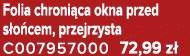 Folia chroni ca okna przed s o cem, przejrzysta C007957000 72,99 z 