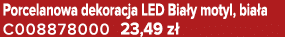 Porcelanowa dekoracja LED Bia y motyl, bia a C008878000 23,49 z 