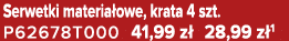 Serwetki materia owe, krata 4 szt. P62678T000 41,99 z 28,99 z 1