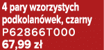 4 pary wzorzystych podkolan wek, czarny P62866T000 67,99 z 