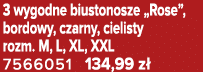 3 wygodne biustonosze „Rose”, bordowy, czarny, cielisty rozm. M, L, XL, XXL 7566051 134,99 z 