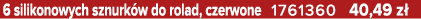 6 silikonowych sznurk w do rolad, czerwone 1761360 40,49 z 