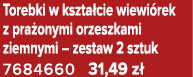 Torebki w kszta cie wiewi rek z pra onymi orzeszkami ziemnymi – zestaw 2 sztuk 7684660 31,49 z 
