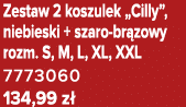 Zestaw 2 koszulek „Cilly”, niebieski + szaro br zowy rozm. S, M, L, XL, XXL 7773060 134,99 z 