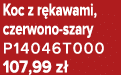 Koc z r kawami, czerwono szary P14046T000 107,99 z 