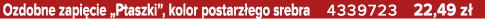 Ozdobne zapi cie „Ptaszki”, kolor postarz ego srebra 4339723 22,49 z 