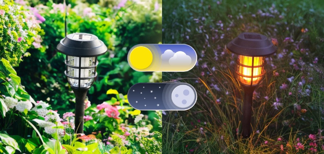 Solární lampa Zlatí motýli